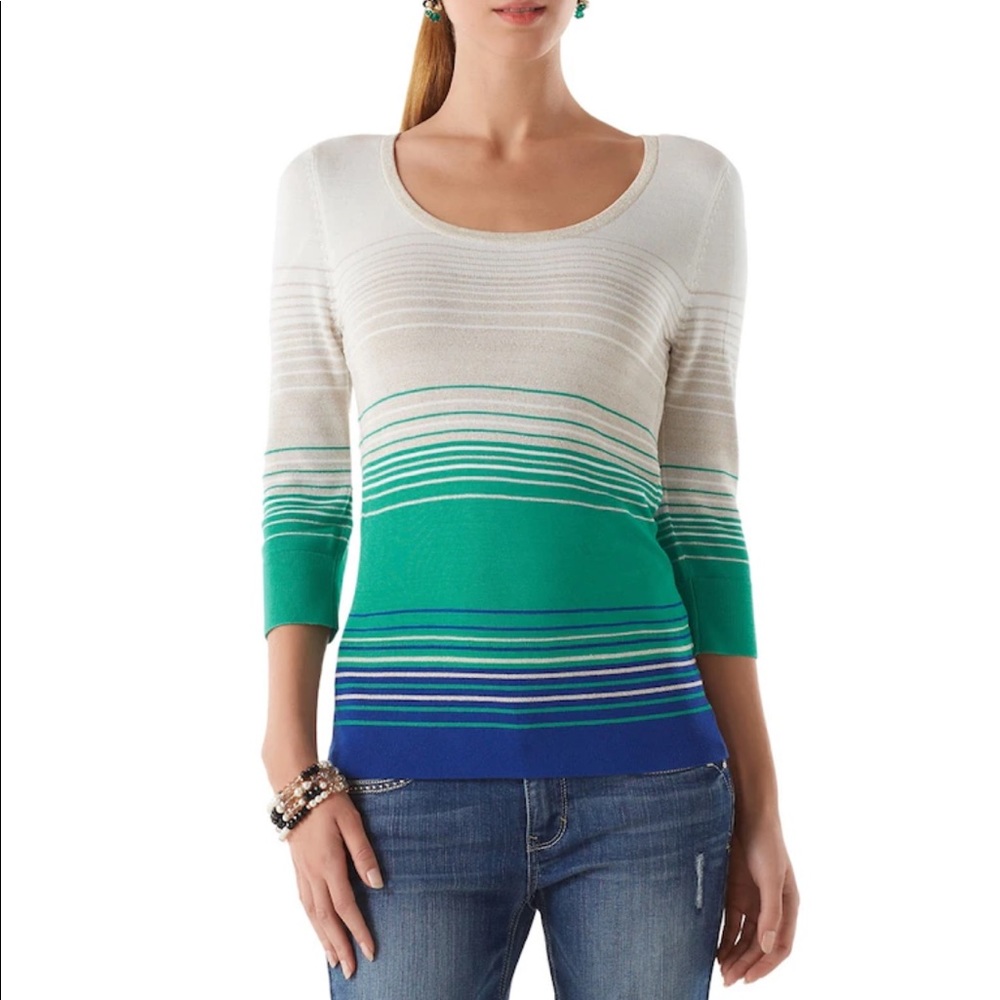 WHBM COLORBLOCK STRIPE SWEATER